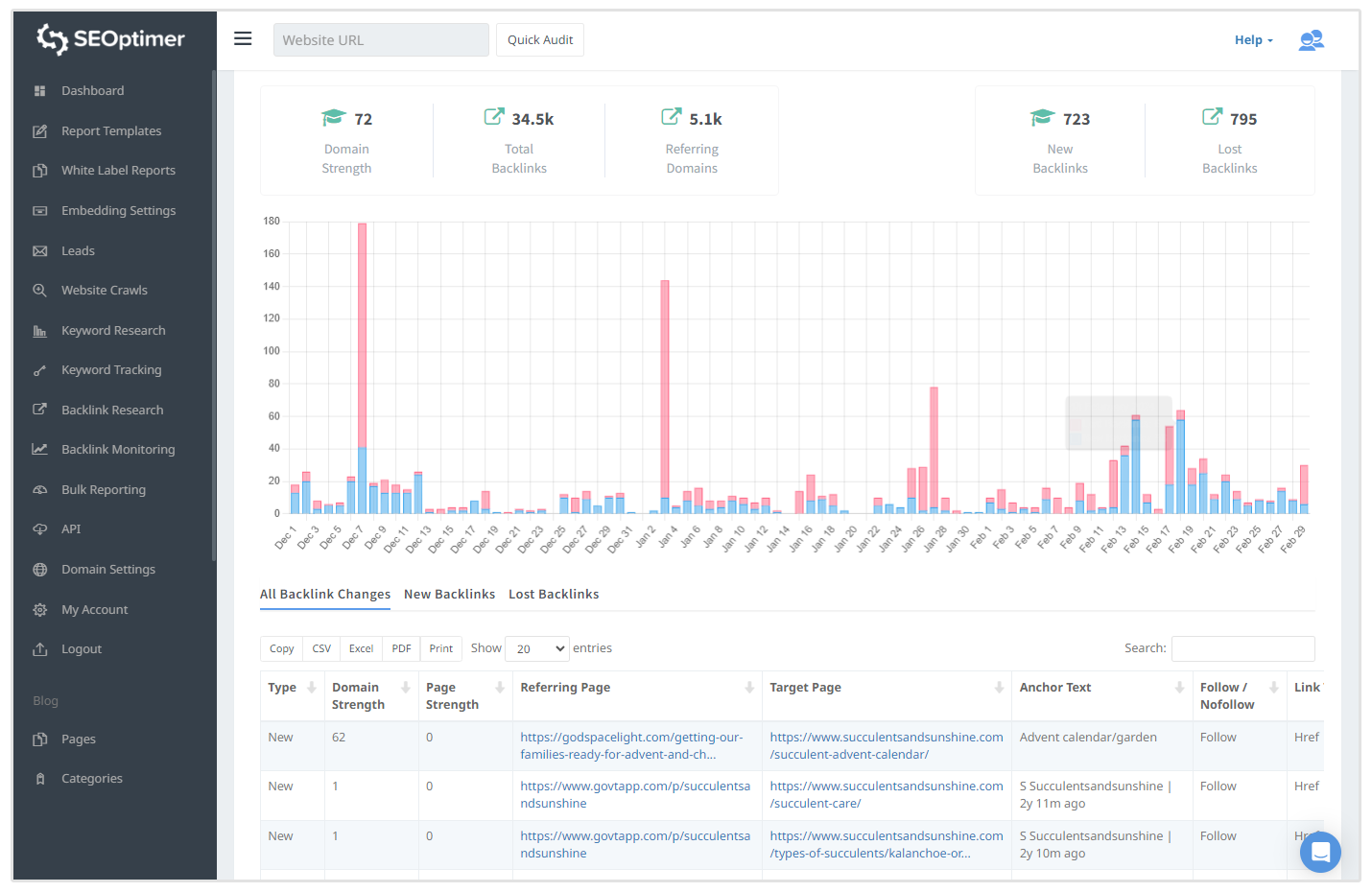 monitoramento de backlink